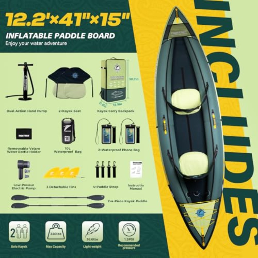 Kayak gonflable de randonnée p - Fishing Kayak Seat avis et prix